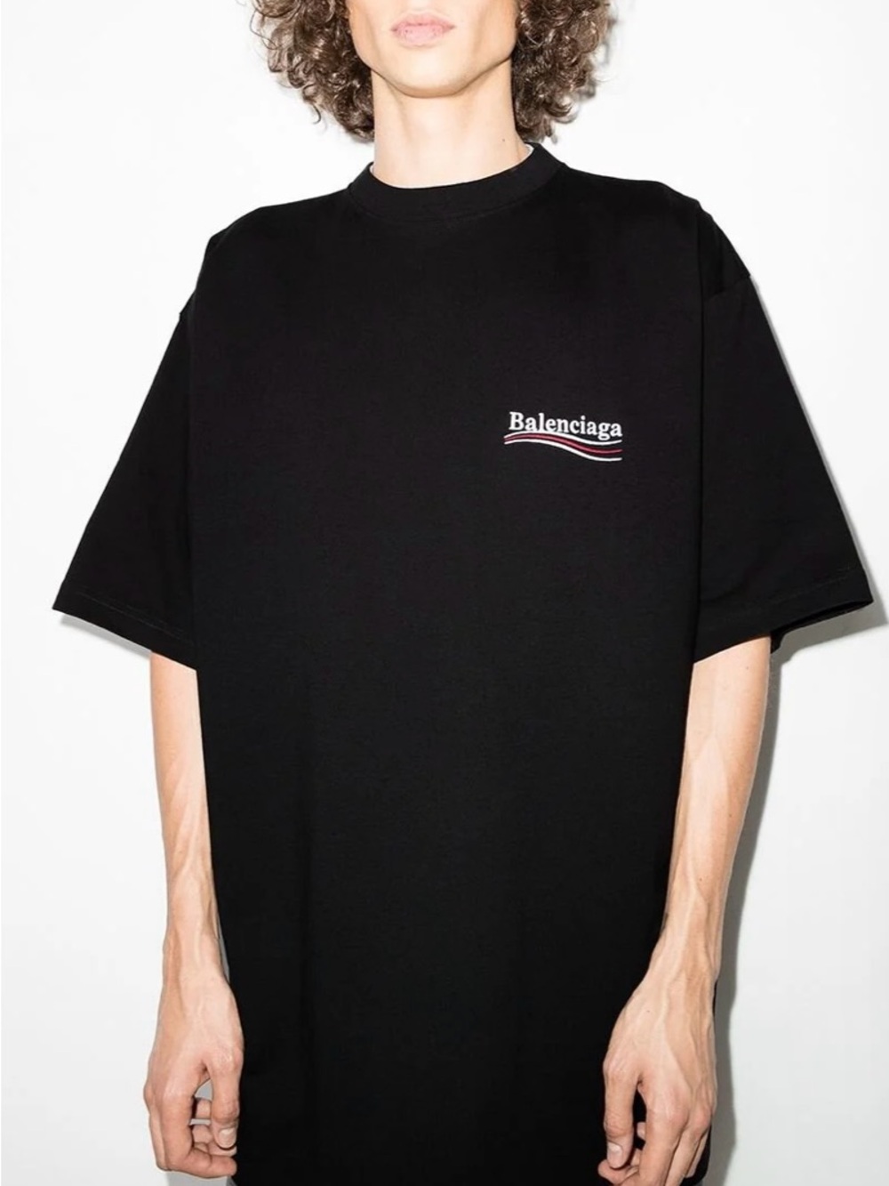 Balenciaga Black Tee & Red Logo